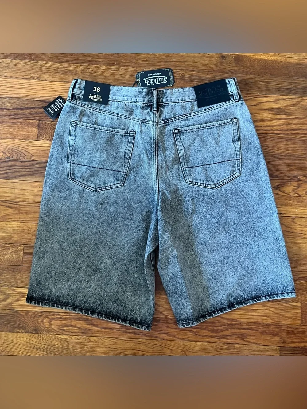 Von Dutch Baggy Long Black Denim Y2K Jorts Men’s Size 34 & 36